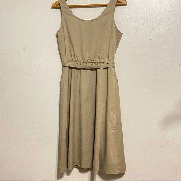 Vintage D.S. Ross Collectibles Khaki Sleeveless Button Front Dress size 7/8 - Picture 10 of 14